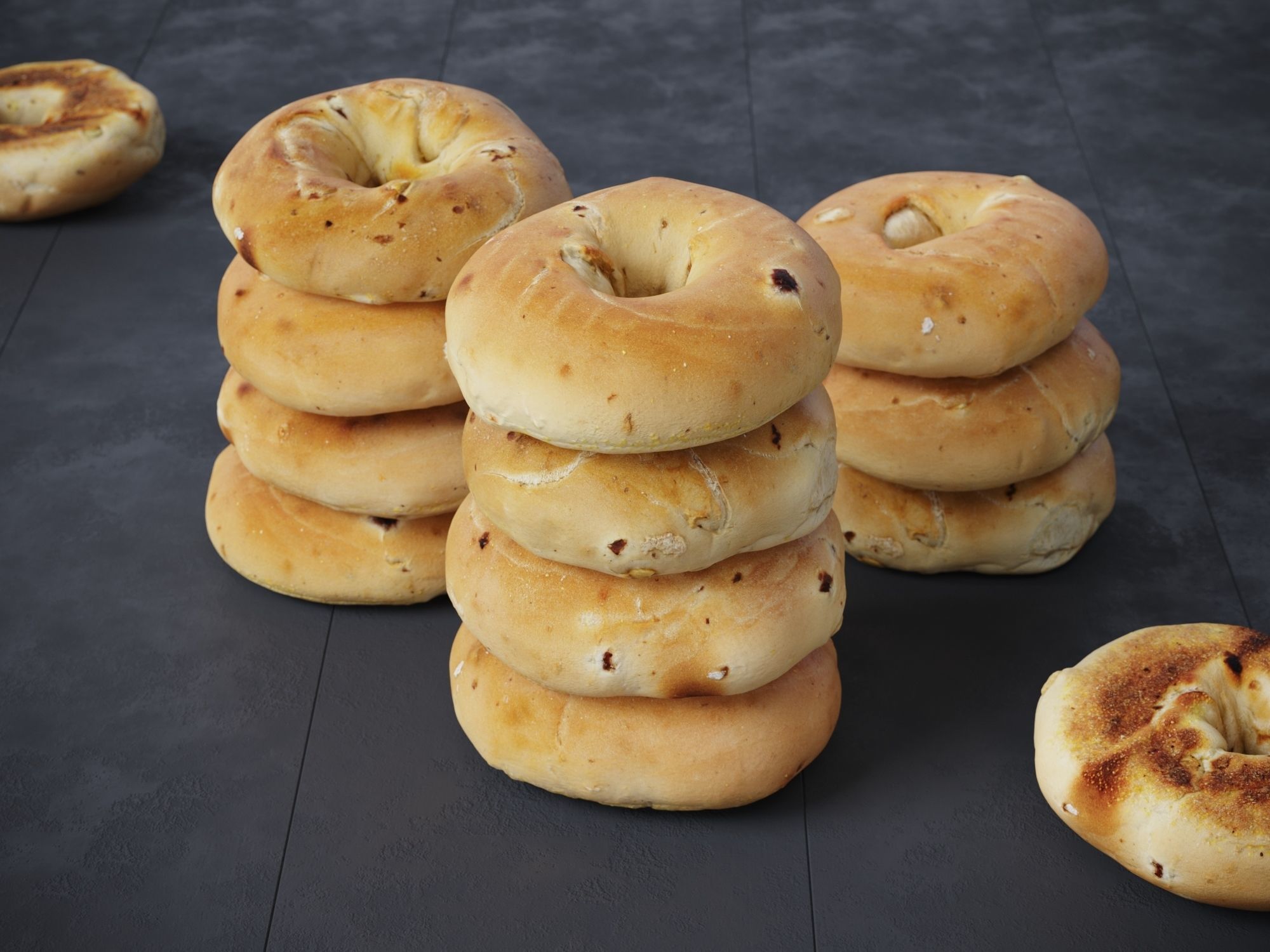 Plain Bagel Low-poly 3D model_5