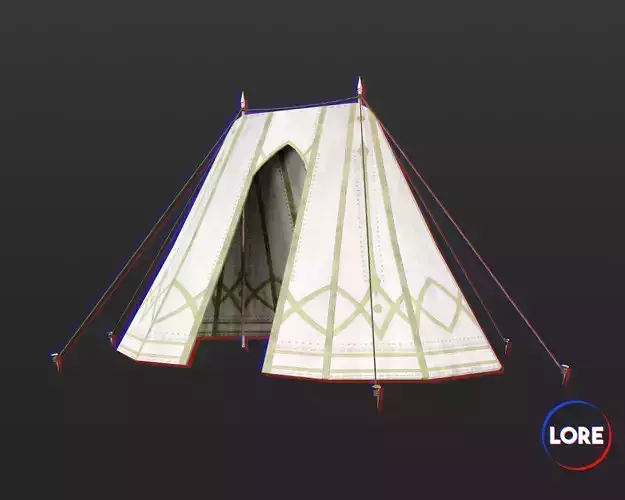 Medieval Noble Camp Tent Small Low-poly 3D model