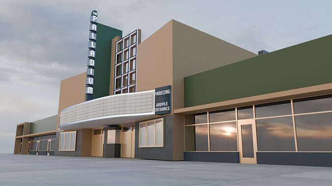 Hollywood Palladium 3D Model  Low-poly 3D model