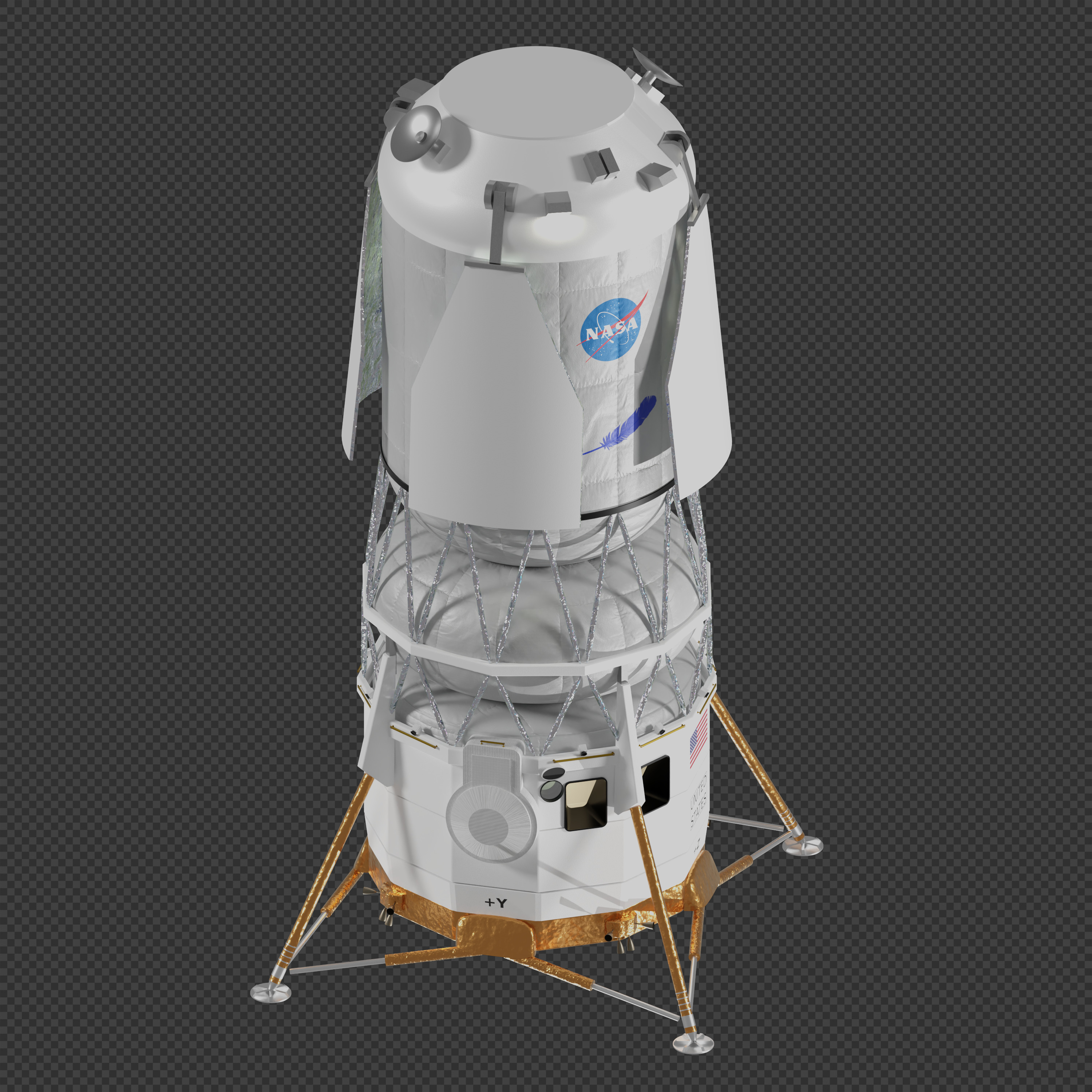 Blue Moon Human Landing System 3D model_1