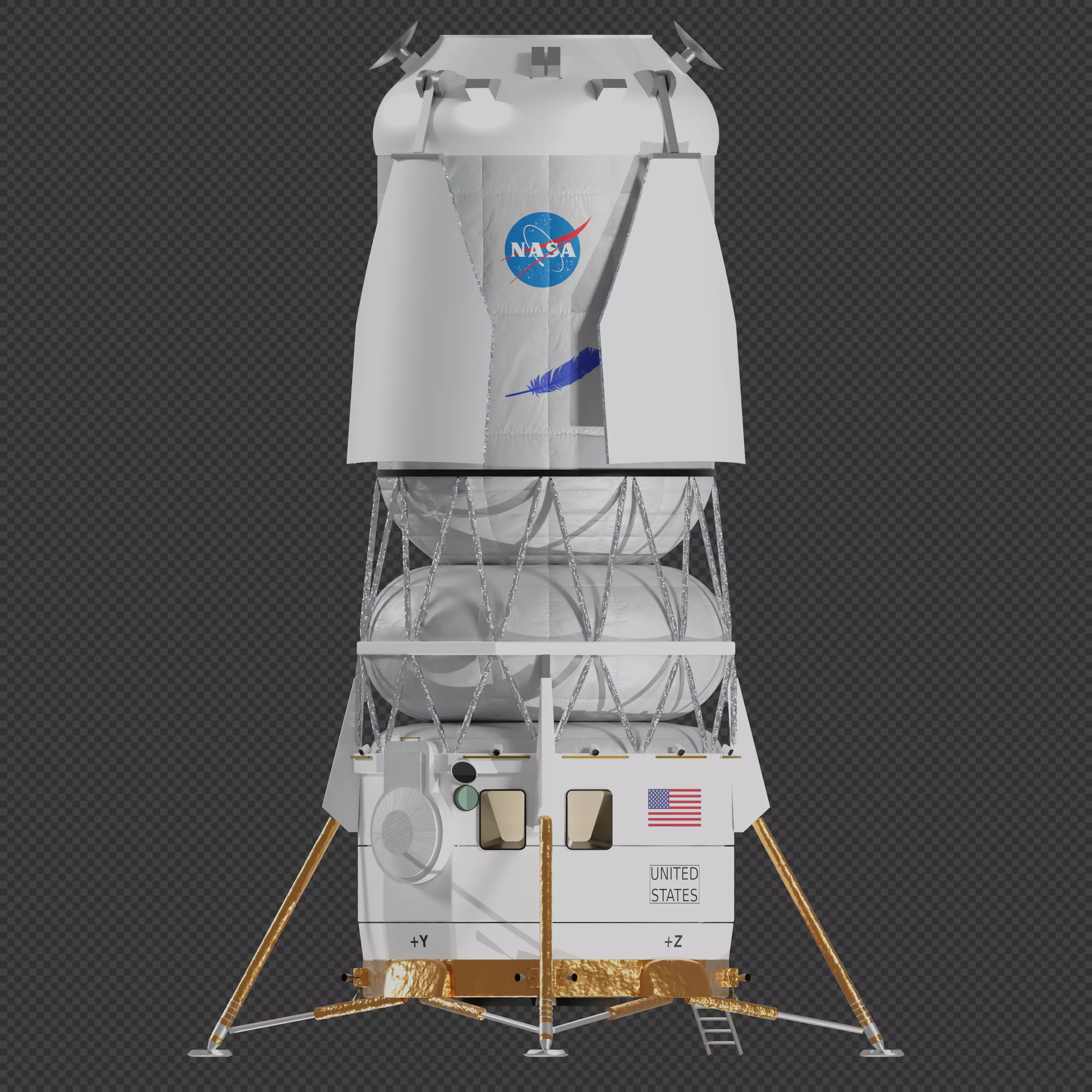 Blue Moon Human Landing System 3D model_0