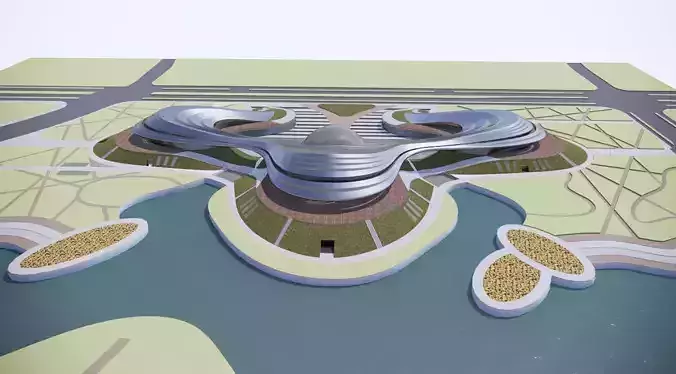 Floating Ribbon --community activity center  3D model