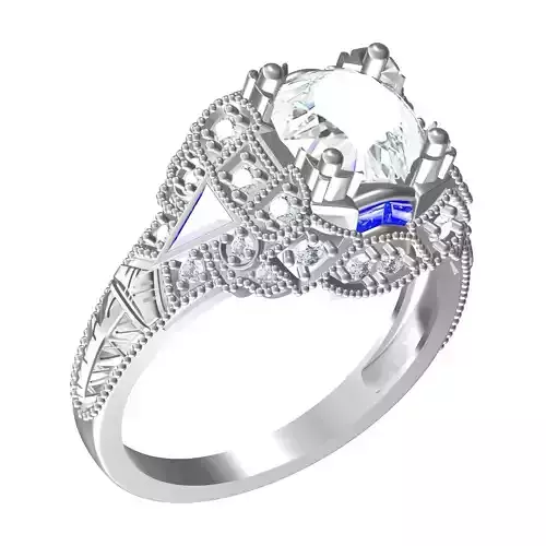 Antique Art Deco Round Diamond Engagement Ring