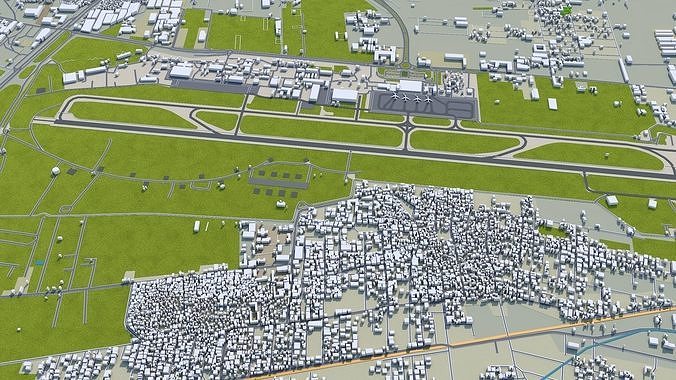 Aleppo Syria 30km Low-poly 3D model 7
