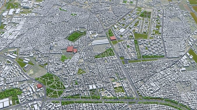 Aleppo Syria 30km Low-poly 3D model 5