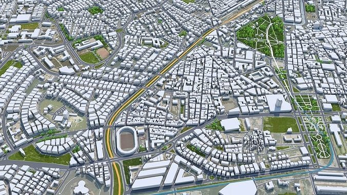 Aleppo Syria 30km Low-poly 3D model 2