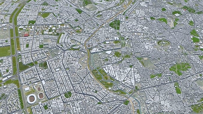 Aleppo Syria 30km Low-poly 3D model 4