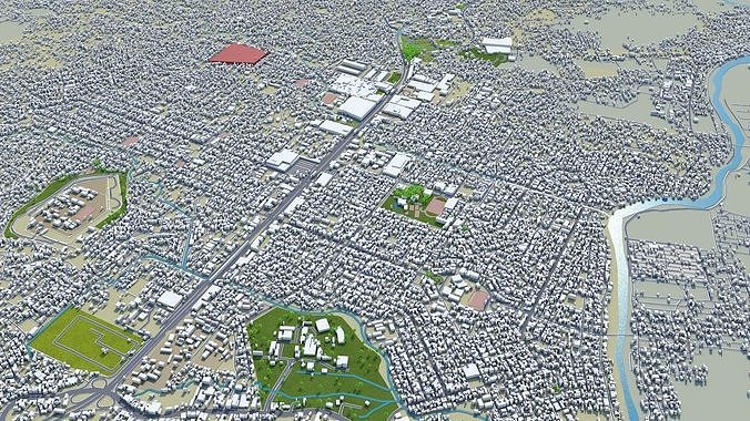 Acapulco de Juarez Guerrero Mexico 40km Low-poly 3D model 7