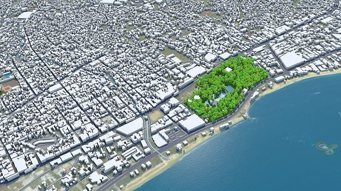 Acapulco de Juarez Guerrero Mexico 40km Low-poly 3D model 2