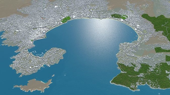 Acapulco de Juarez Guerrero Mexico 40km Low-poly 3D model 4