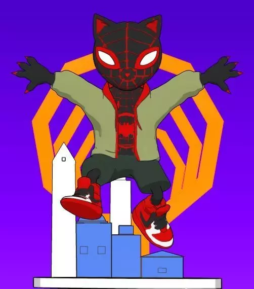 SPIDERVERSE MEOWS MORALES 3D print model
