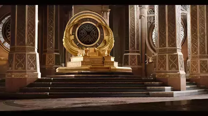Thor Ragnarok Throne Low-poly 3D model