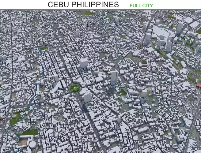 Cebu Philippines 30km Low-poly 3D model