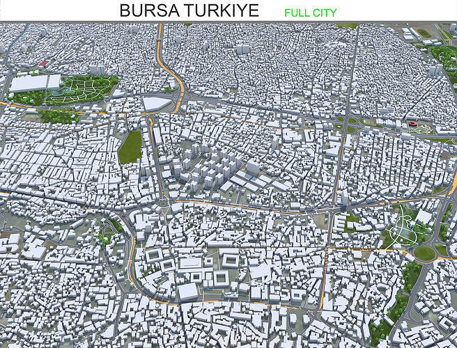 Bursa Turkiye 40km Low-poly 3D model