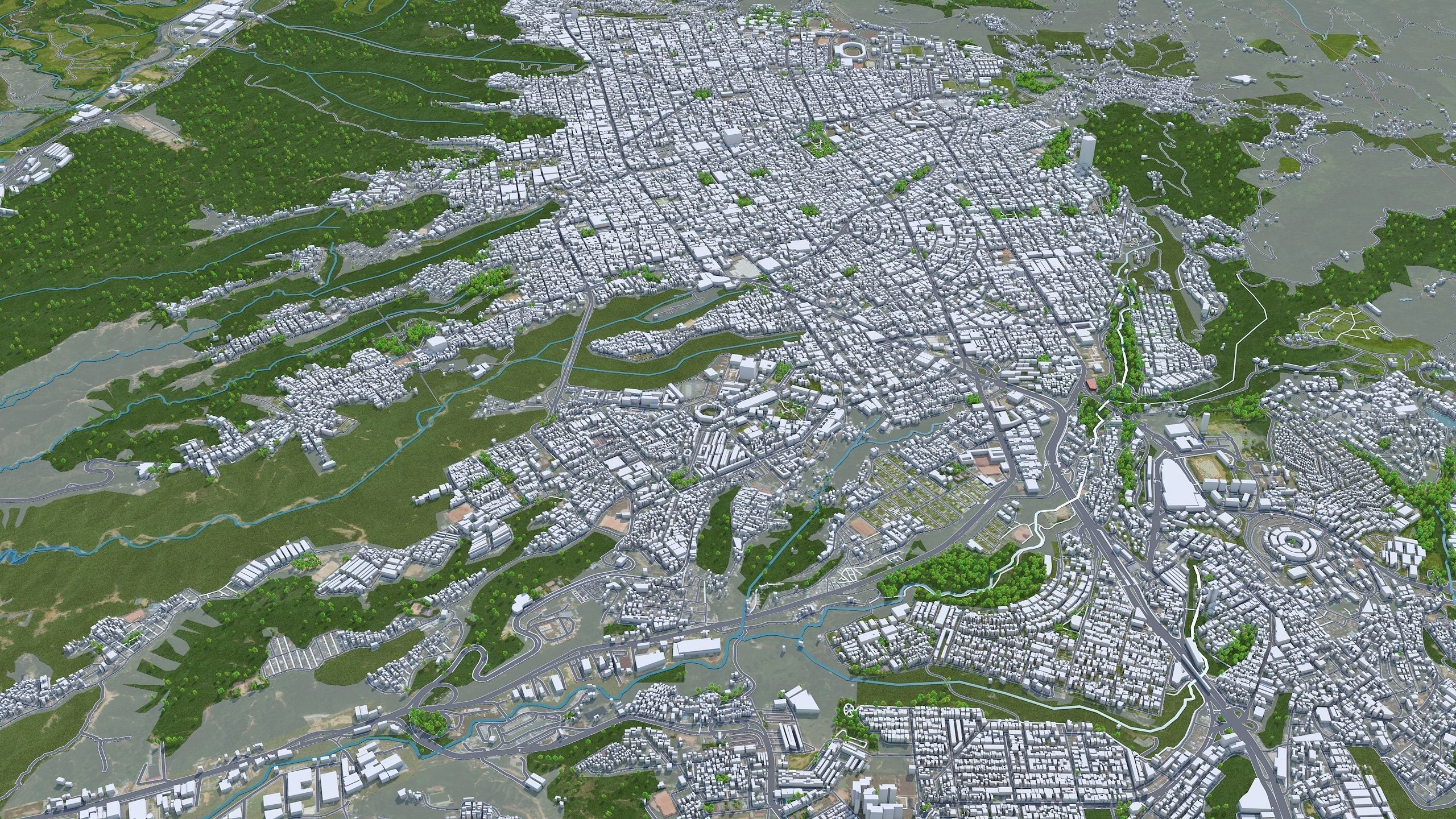 Bucaramanga Santander Colombia 15km Low-poly 3D model_3