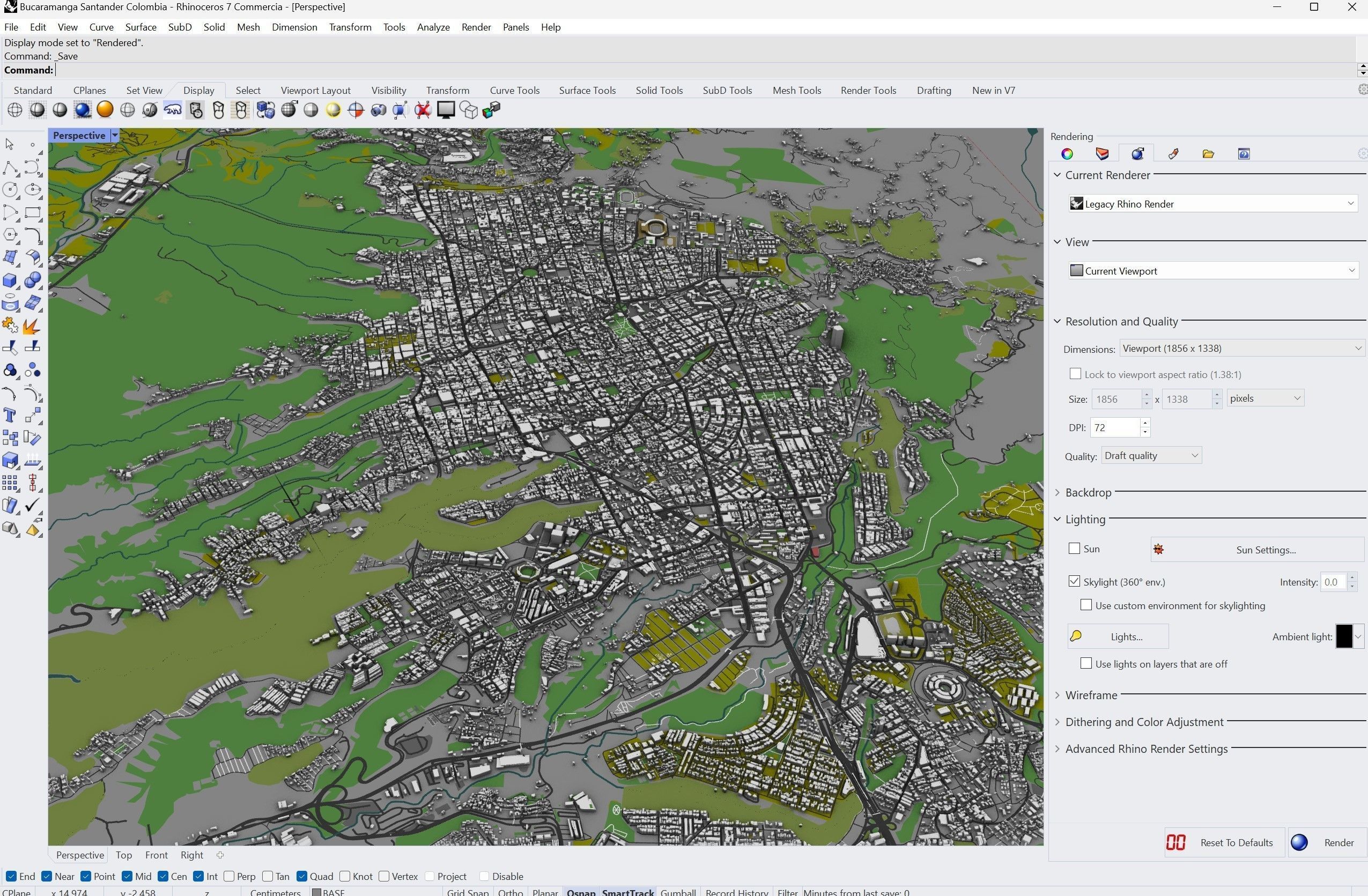 Bucaramanga Santander Colombia 15km Low-poly 3D model_14