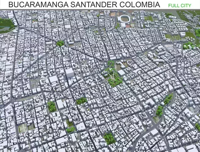 Bucaramanga Santander Colombia 15km Low-poly 3D model