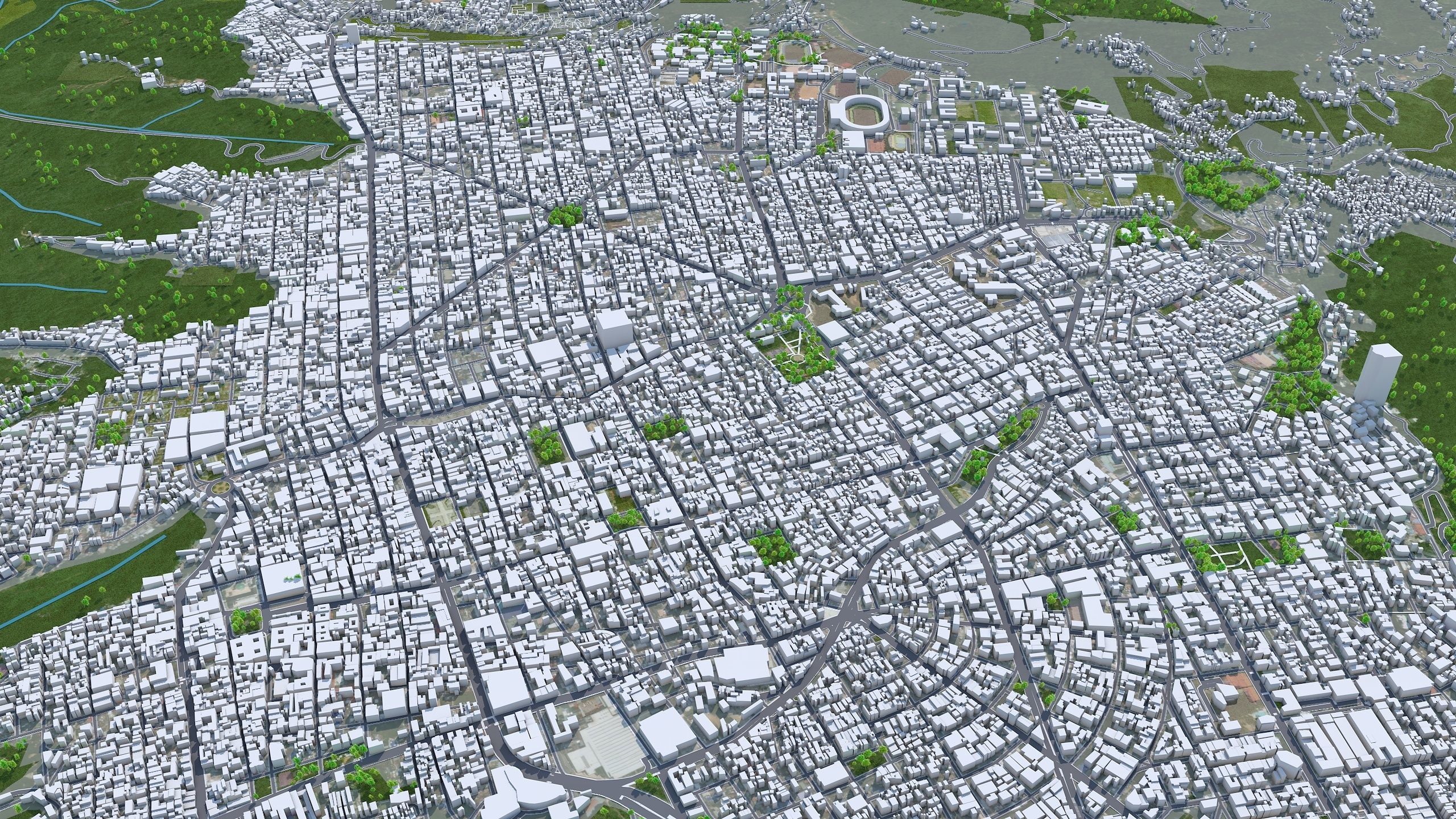 Bucaramanga Santander Colombia 15km Low-poly 3D model_2