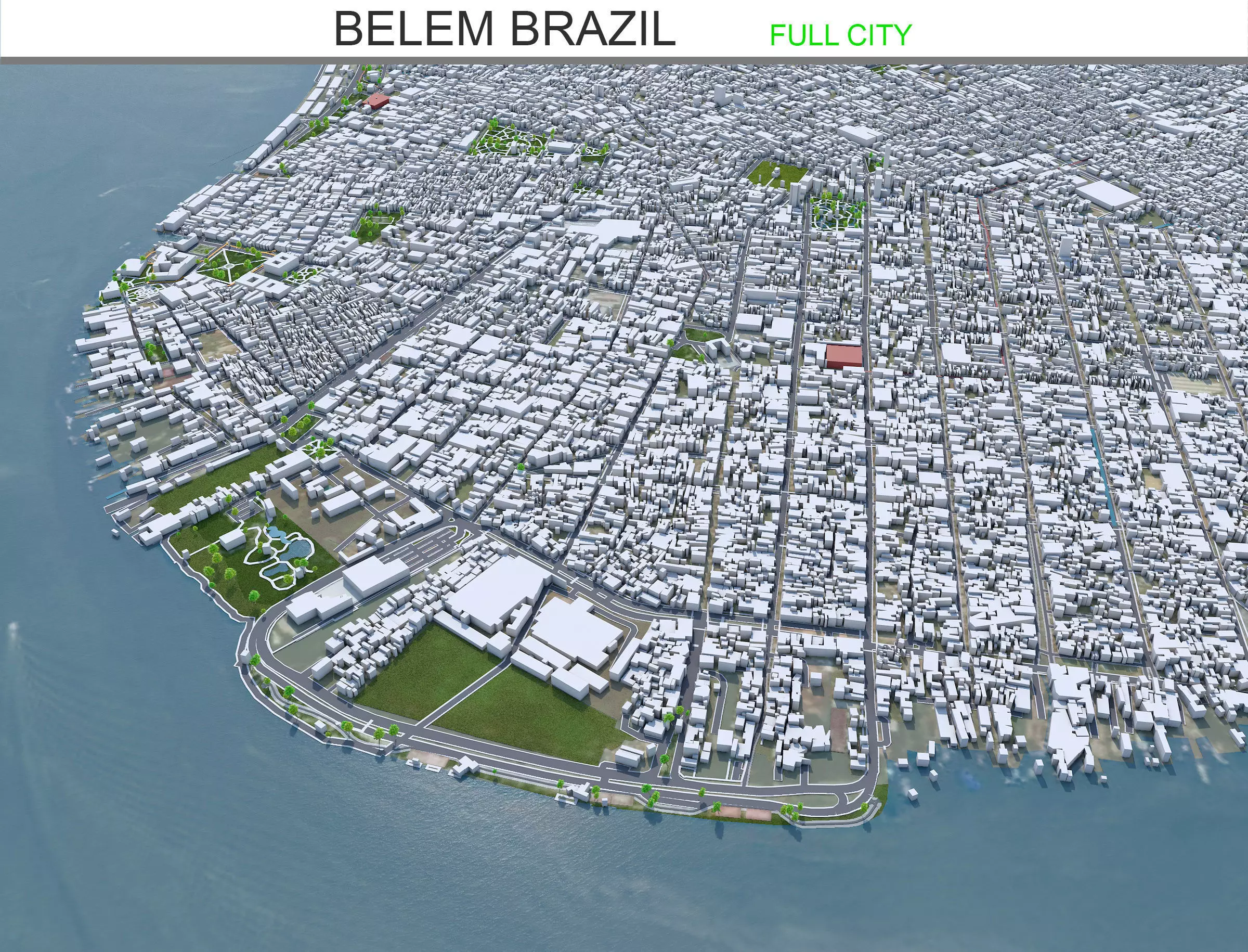 Belem Brazil 40km Low-poly 3D model