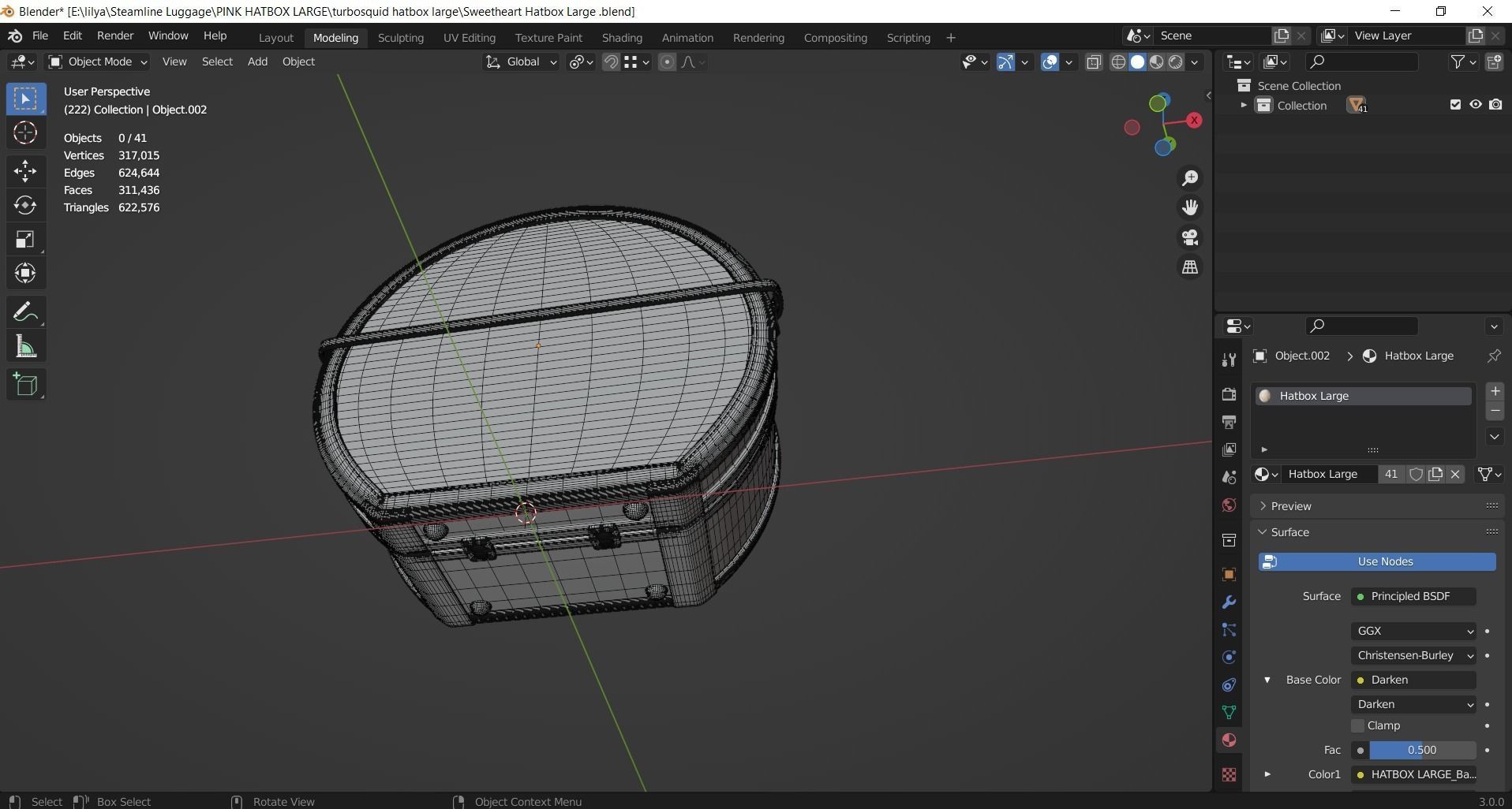 Steamline Sweetheart Hatbox Large 3D model_10