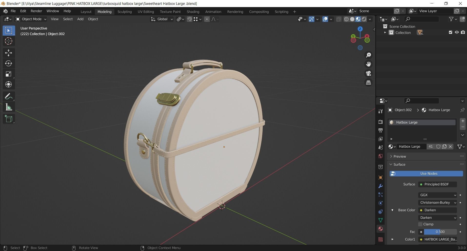 Steamline Sweetheart Hatbox Large 3D model_8