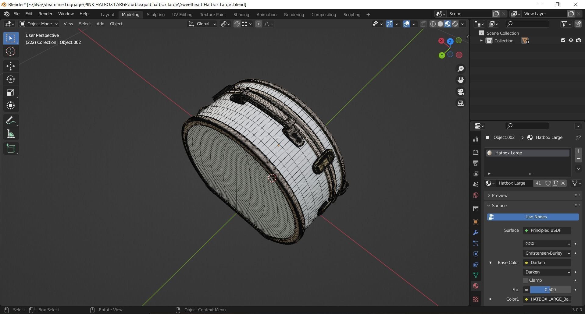 Steamline Sweetheart Hatbox Large 3D model_9