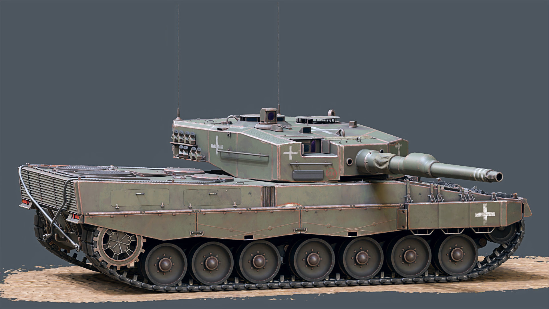 Leopard 2A4 Free low-poly 3D model_5