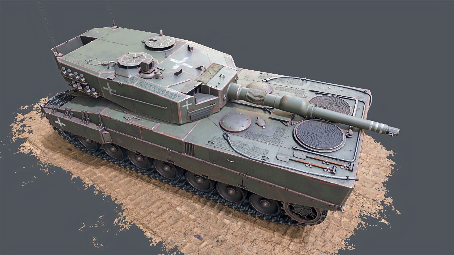 Leopard 2A4 Free low-poly 3D model_2