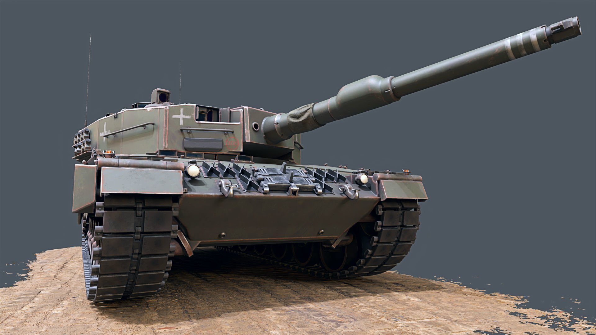 Leopard 2A4 Free low-poly 3D model_3