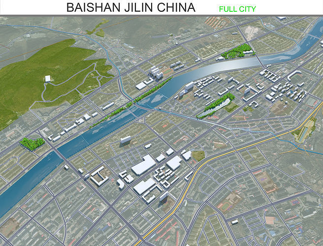 Baishan Jilin China 15km Free low-poly 3D model