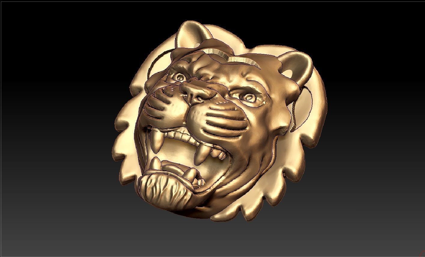 TIGER PENDENT 3D print model_1