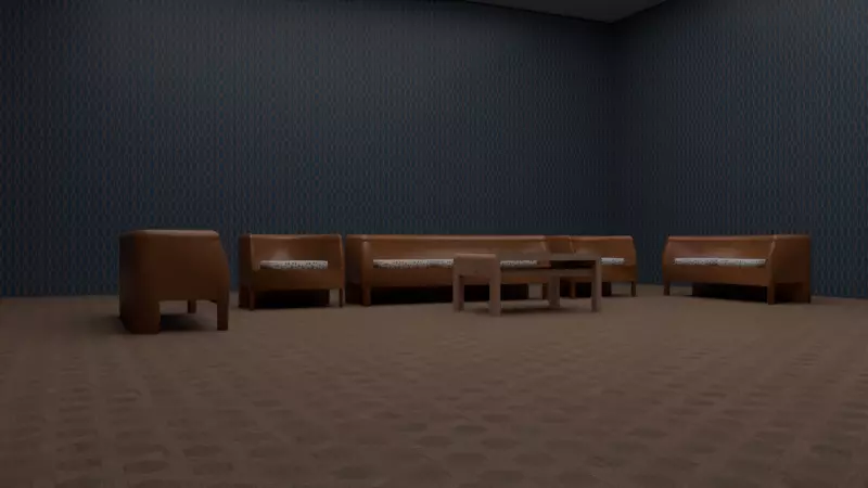 Sofa set  Low-poly 3D model_0