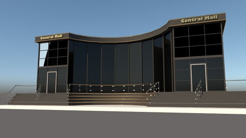 3d mall  Low-poly 3D model_1