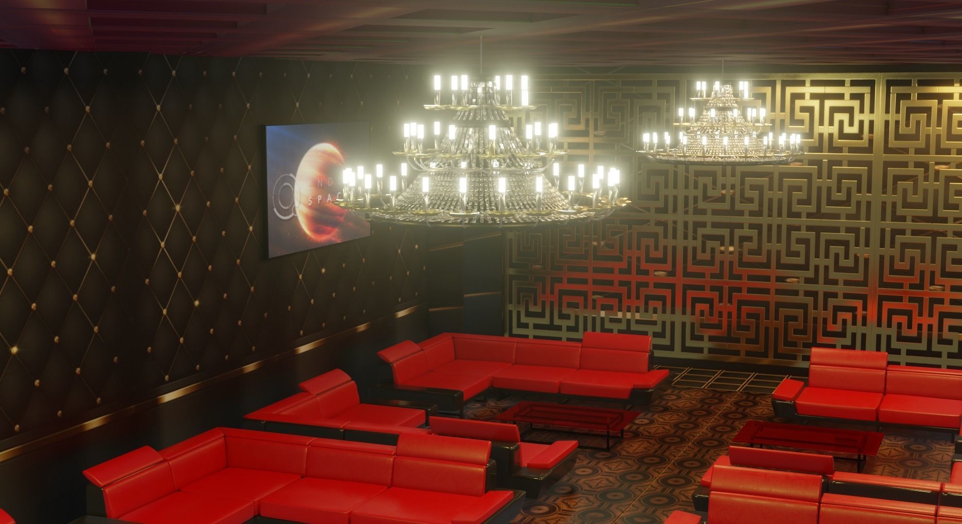 Night club environment with interior - Lowpoly Low-poly 3D model_4