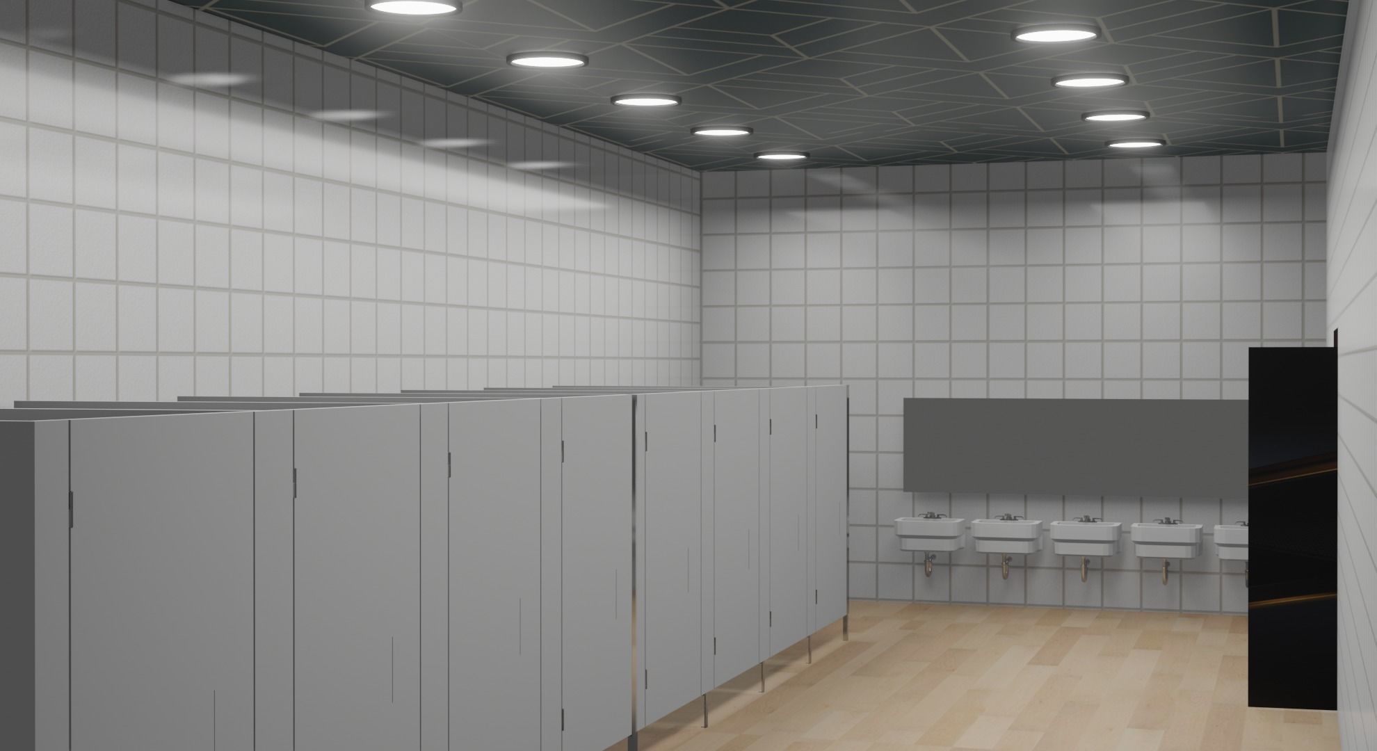 Night club environment with interior - Lowpoly Low-poly 3D model_5