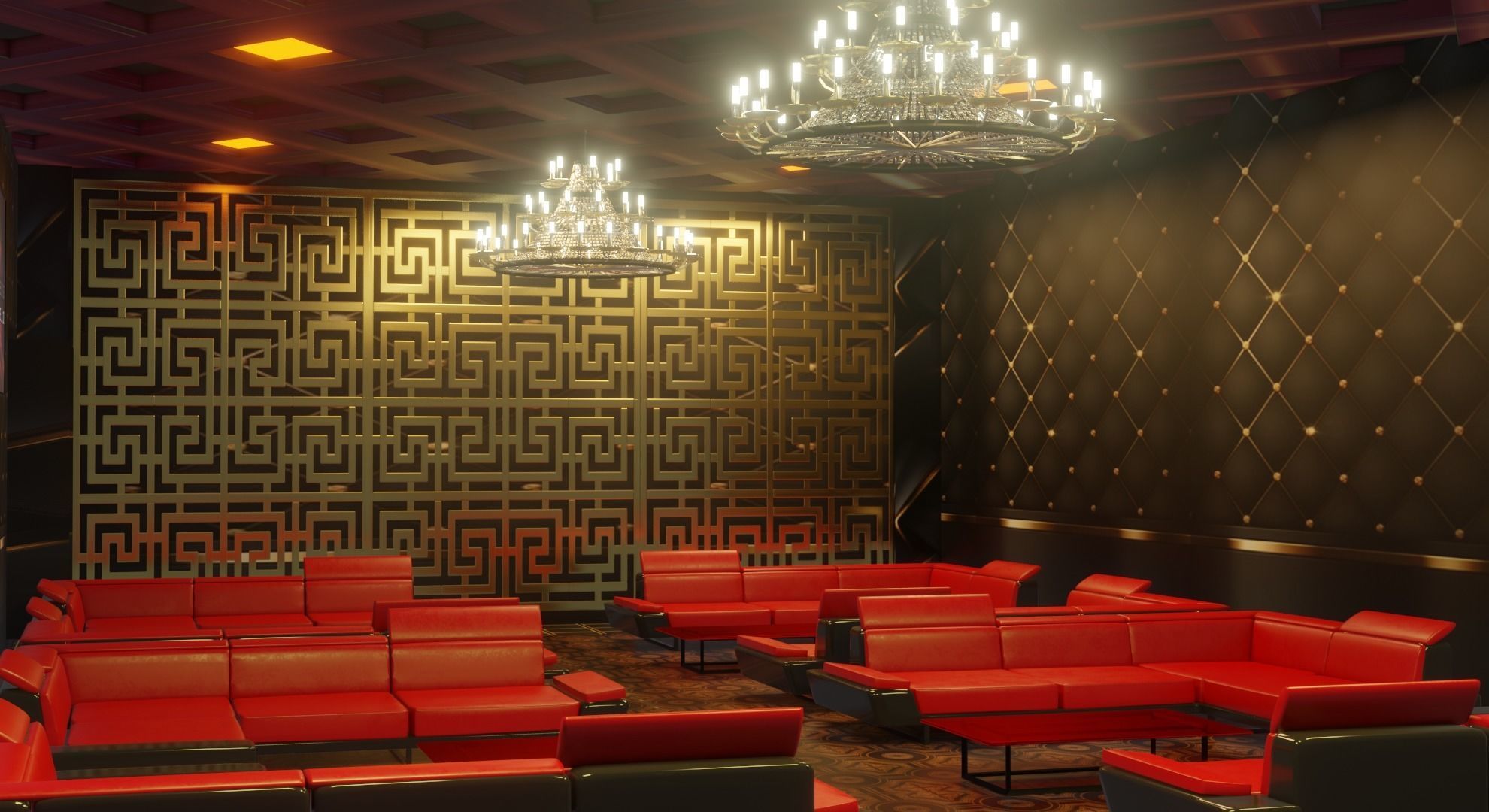 Night club environment with interior - Lowpoly Low-poly 3D model_2