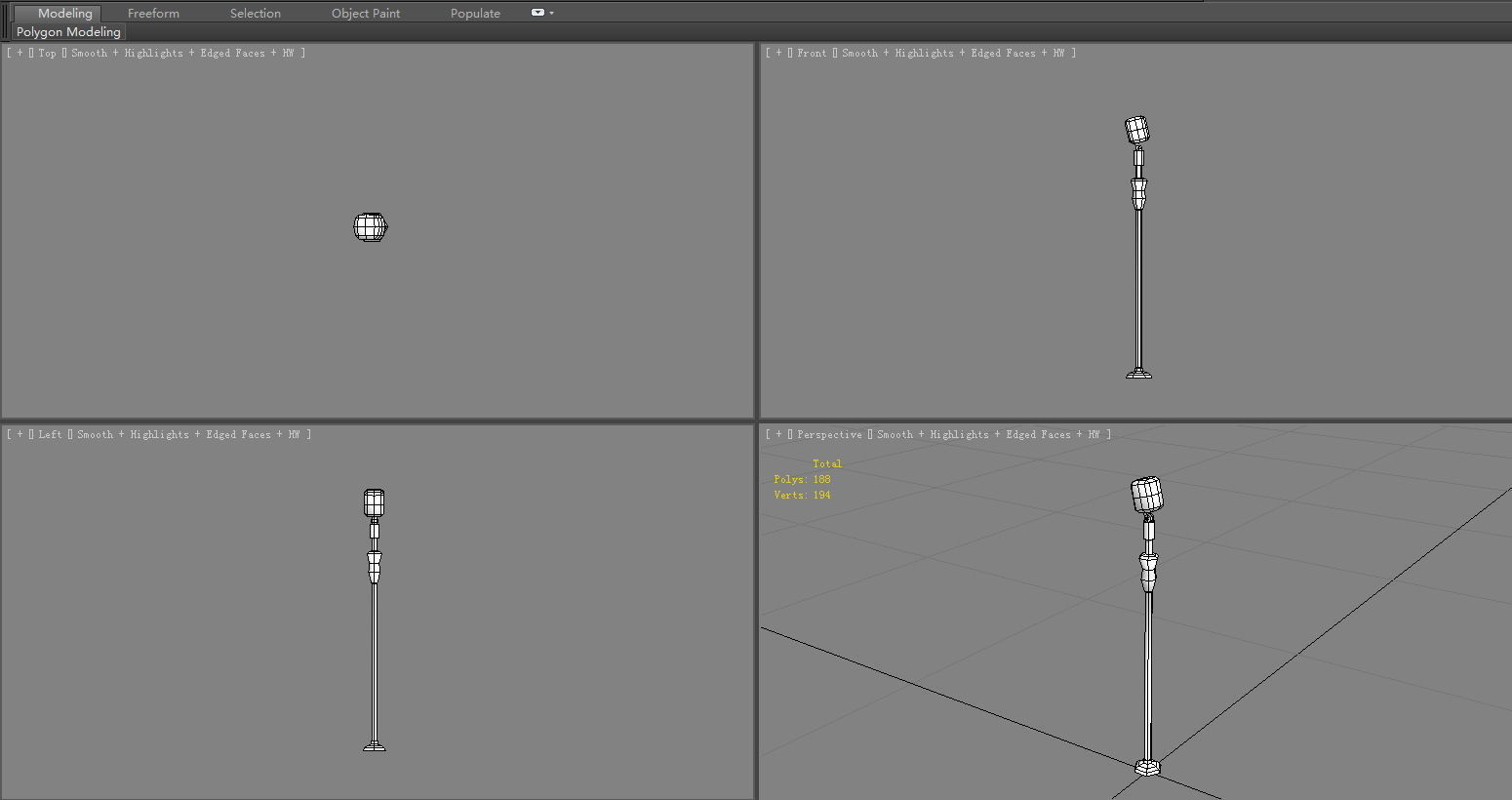 Cartoon microphone Low-poly 3D model_5
