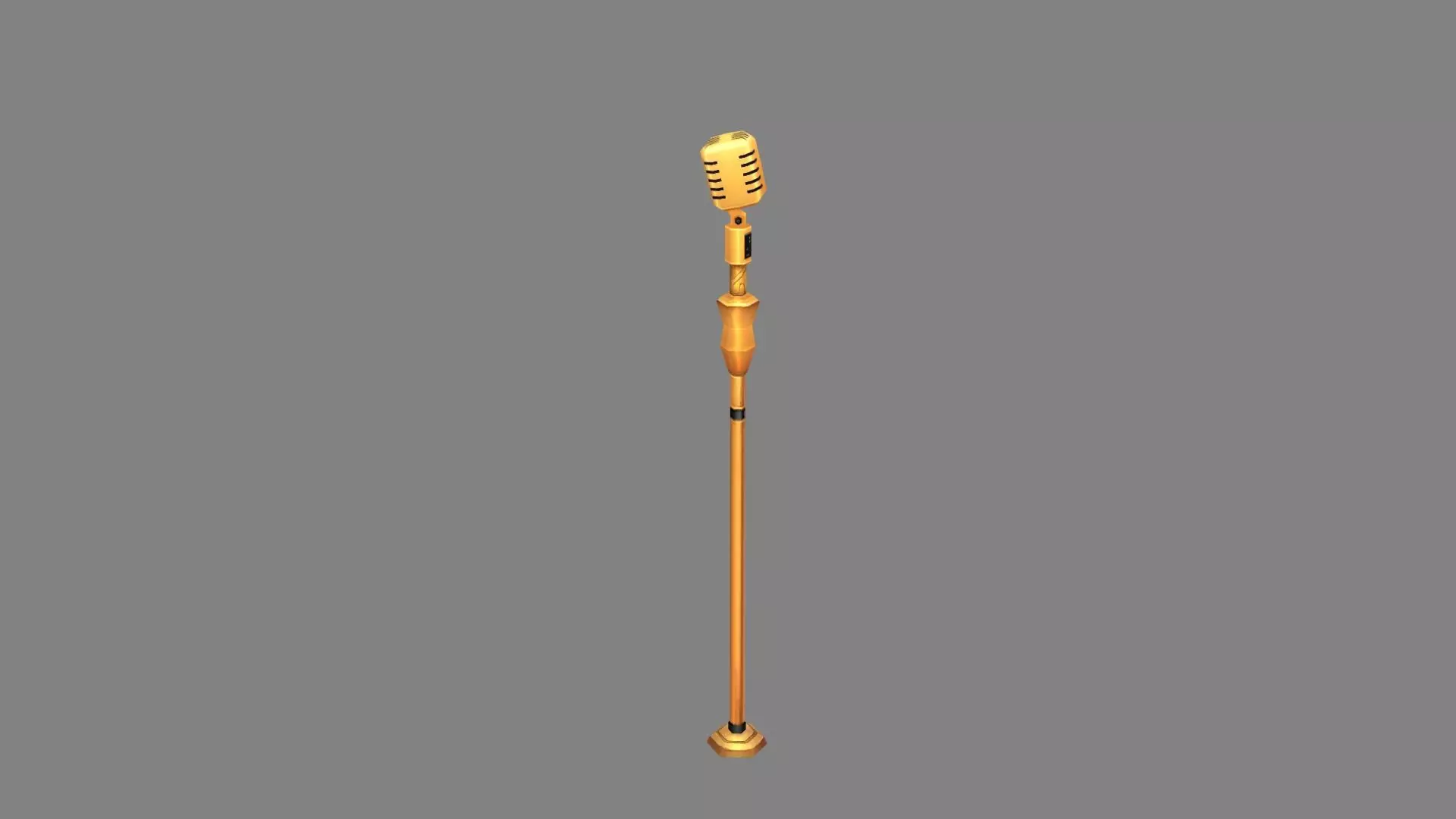 Cartoon microphone Low-poly 3D model_0