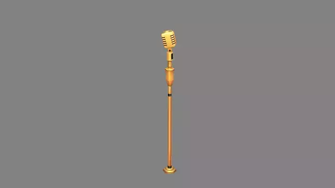 Cartoon microphone Low-poly 3D model