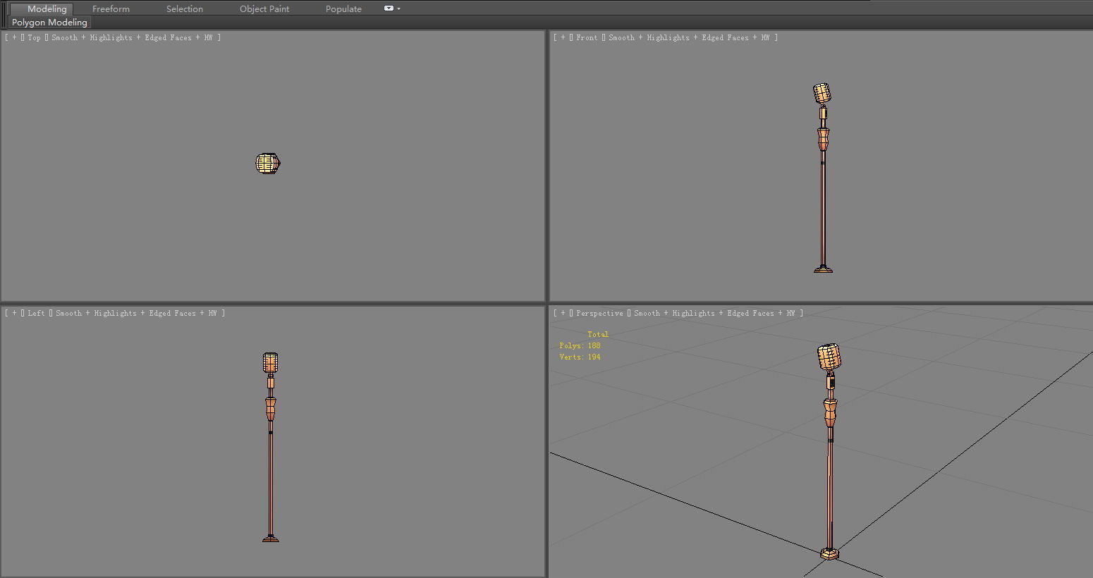 Cartoon microphone Low-poly 3D model_4