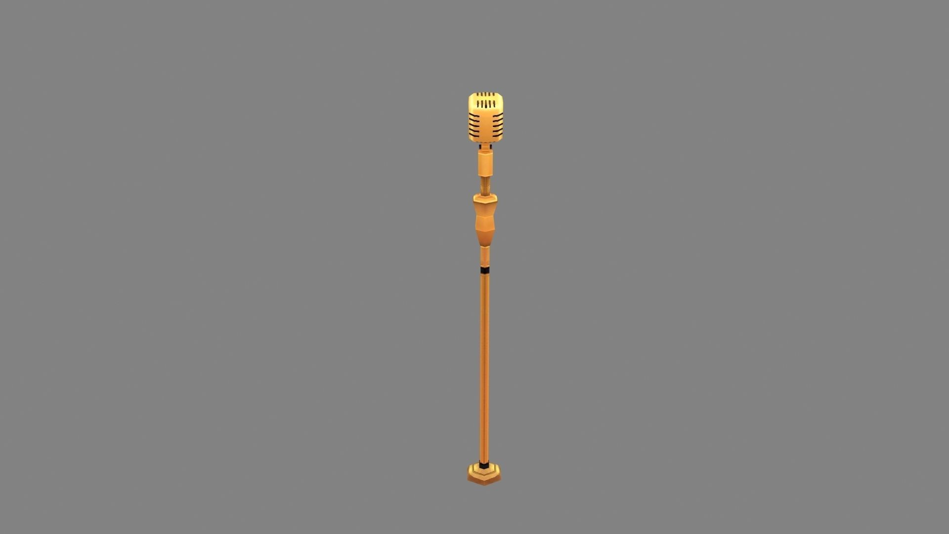 Cartoon microphone Low-poly 3D model_2