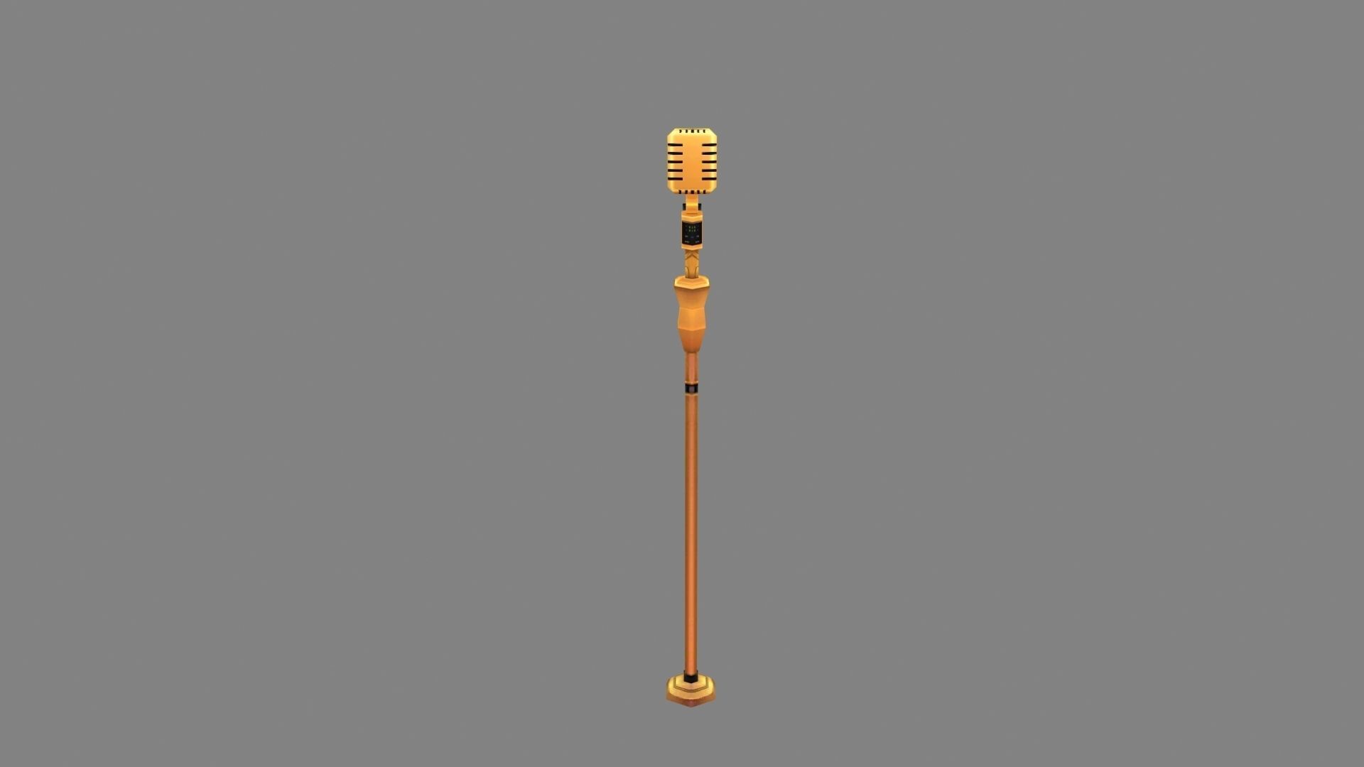 Cartoon microphone Low-poly 3D model_1