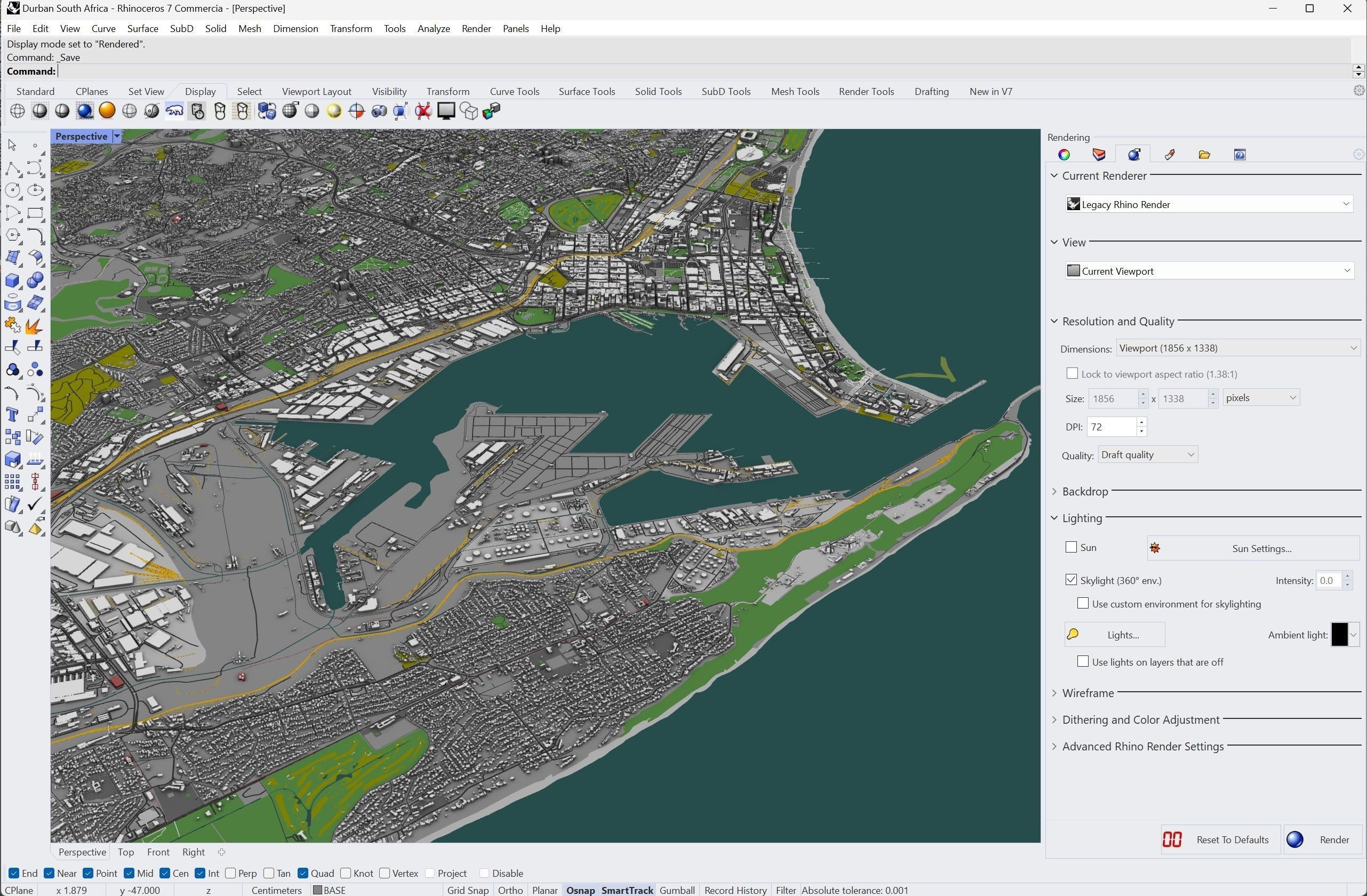 Durban South Africa 30km Low-poly 3D model_15