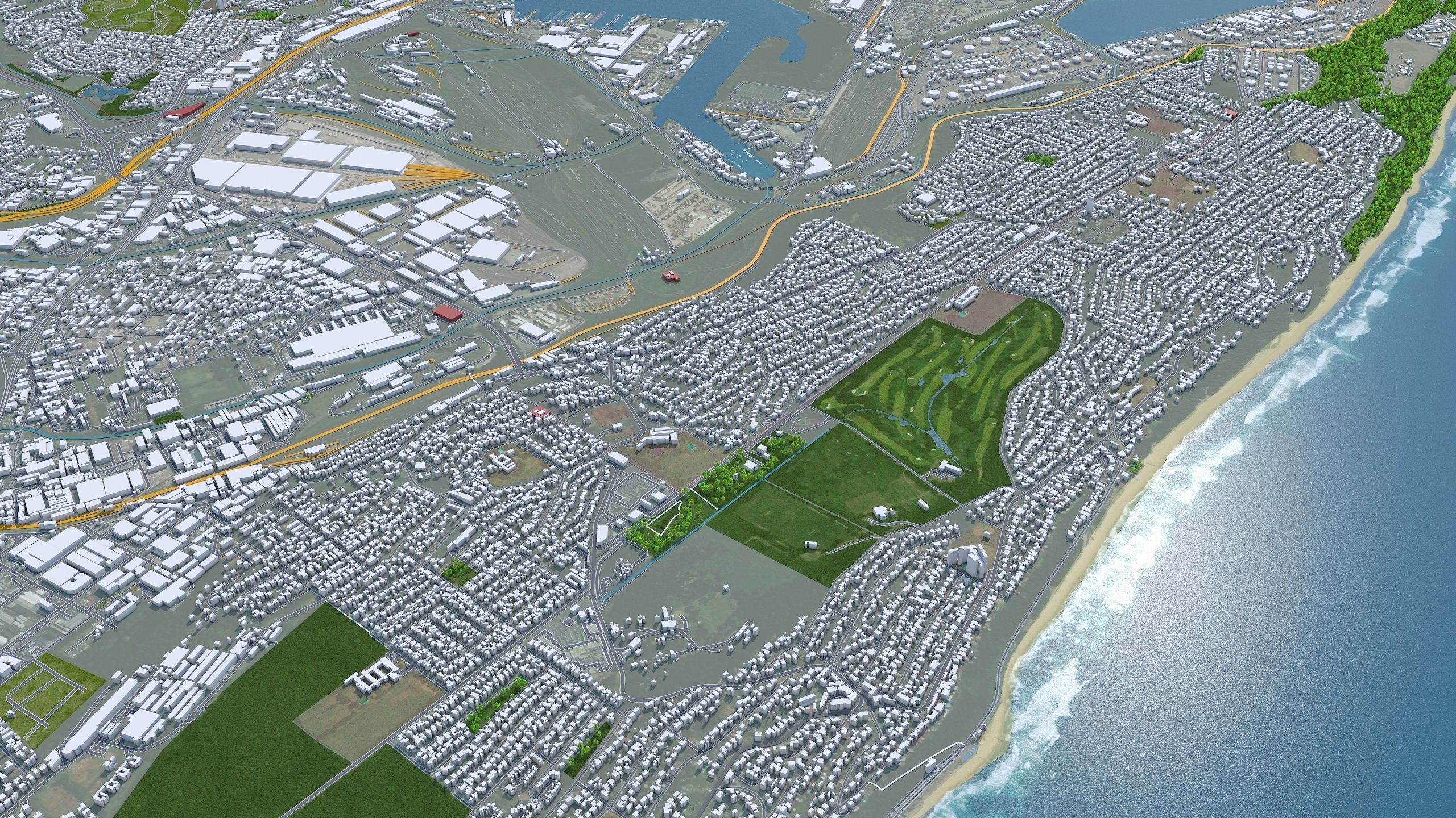 Durban South Africa 30km Low-poly 3D model_3