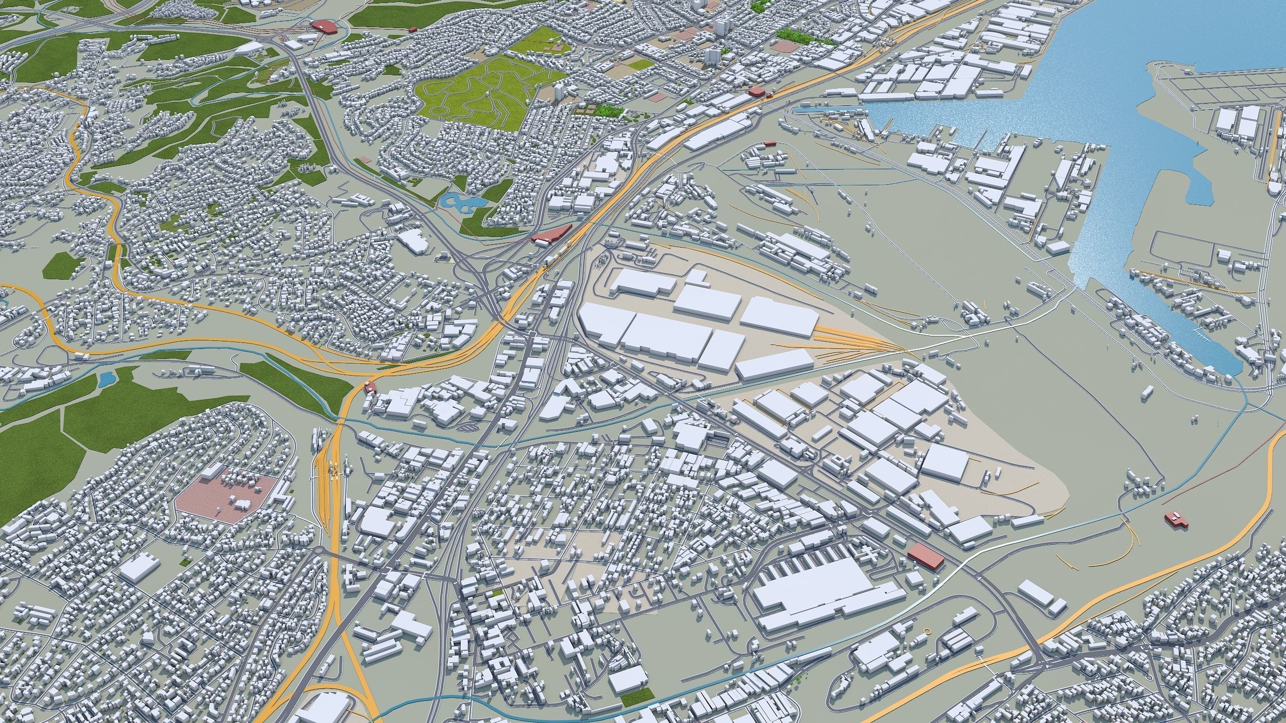 Durban South Africa 30km Low-poly 3D model_8
