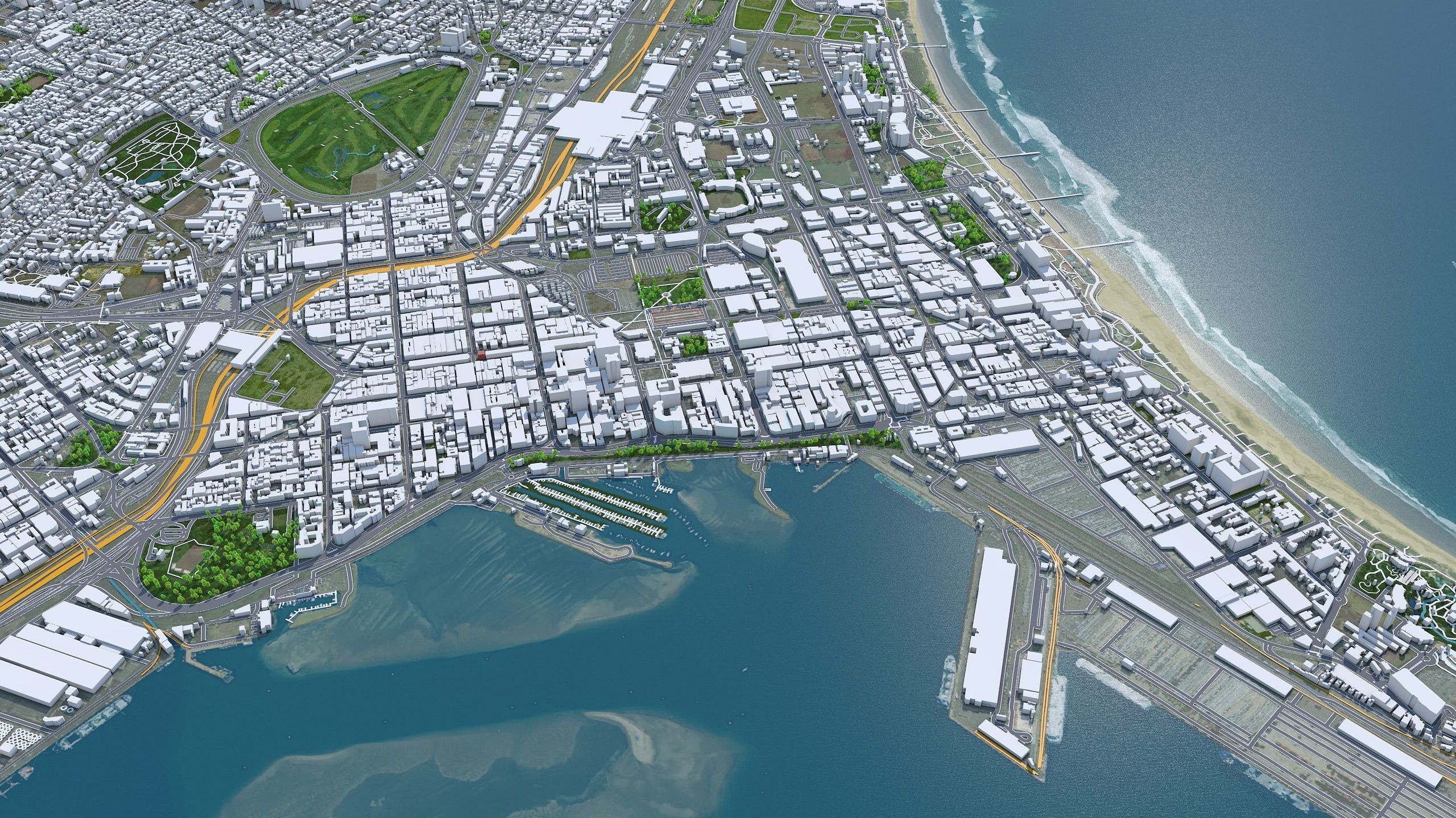 Durban South Africa 30km Low-poly 3D model_2