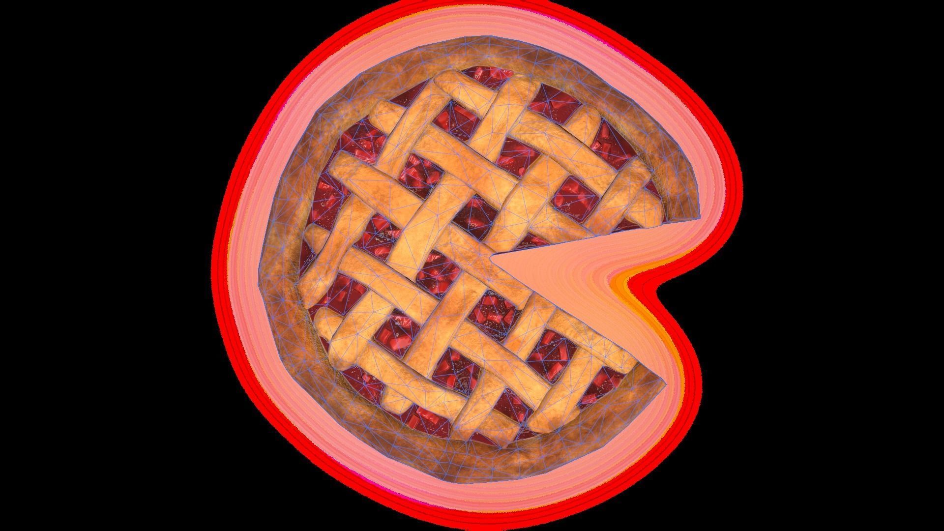 RhubarbPieChart Low-poly 3D model_9