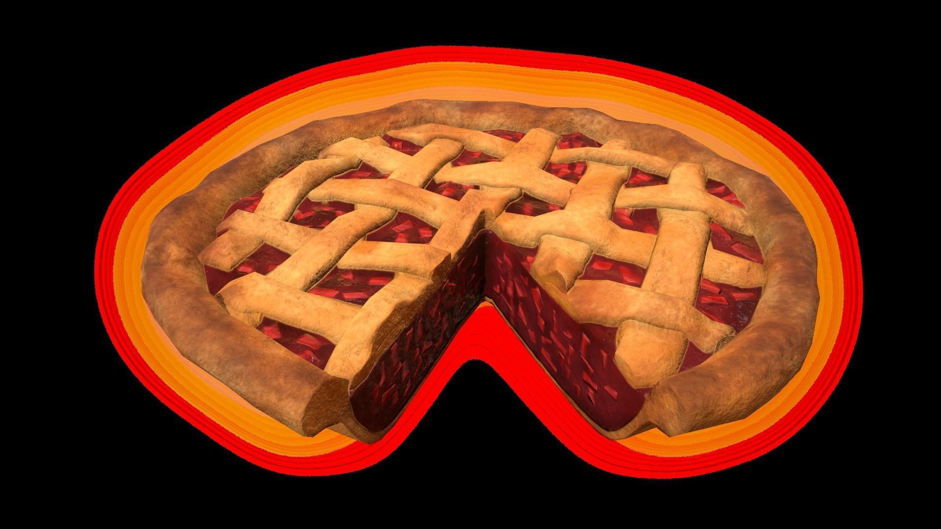 RhubarbPieChart Low-poly 3D model_2