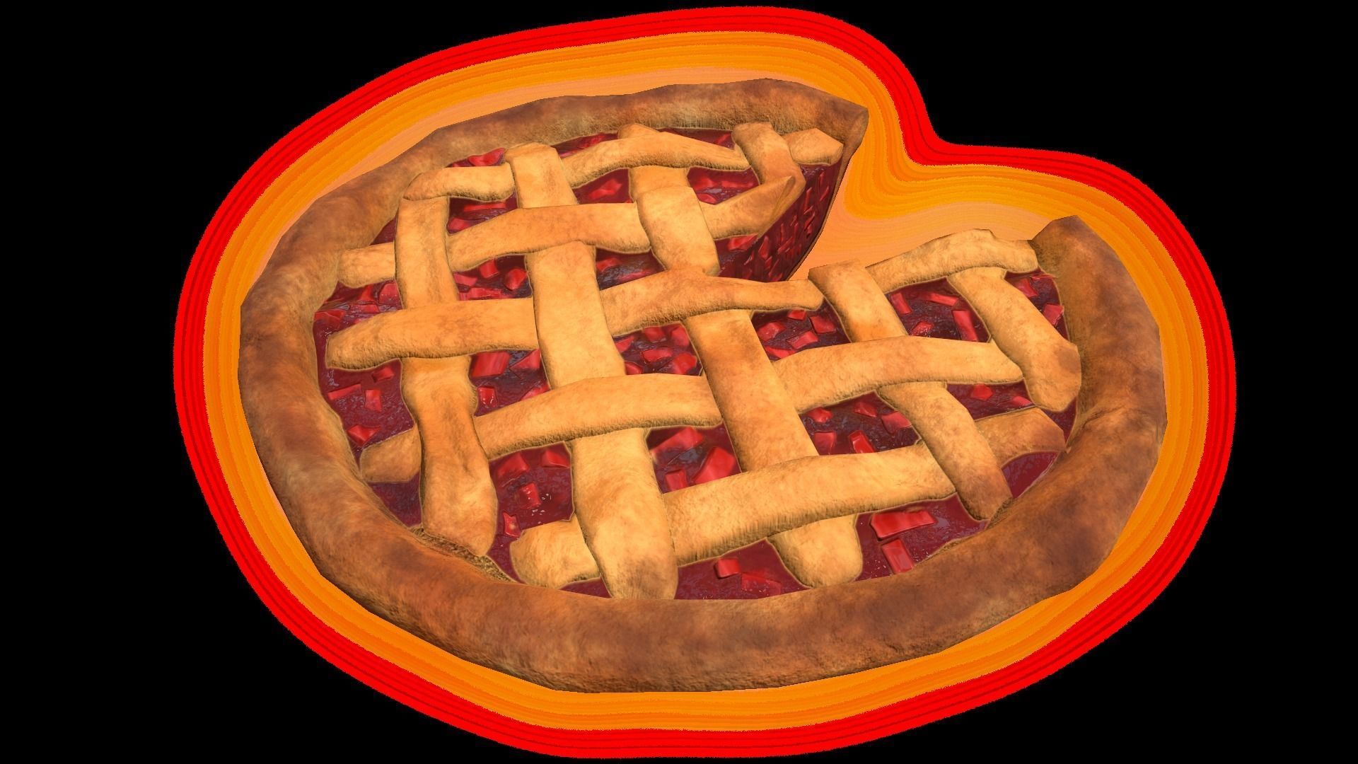 RhubarbPieChart Low-poly 3D model_5