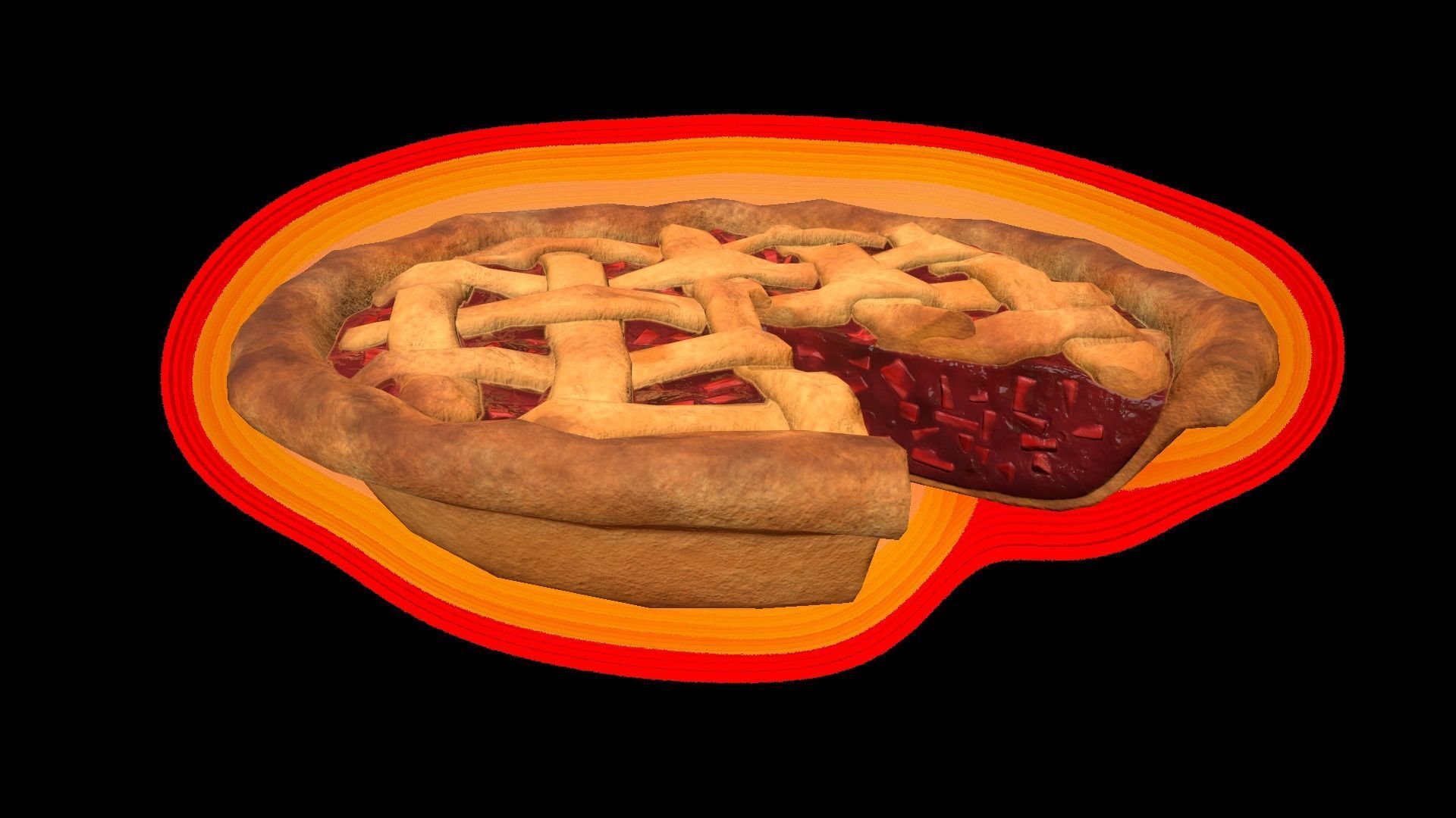 RhubarbPieChart Low-poly 3D model_6